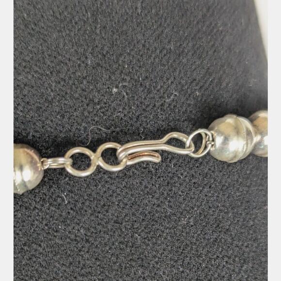 Kathleen Chavez Navajo Sterling Silver Malachite Squash Blossom Necklace + EUC - Picture 7 of 16